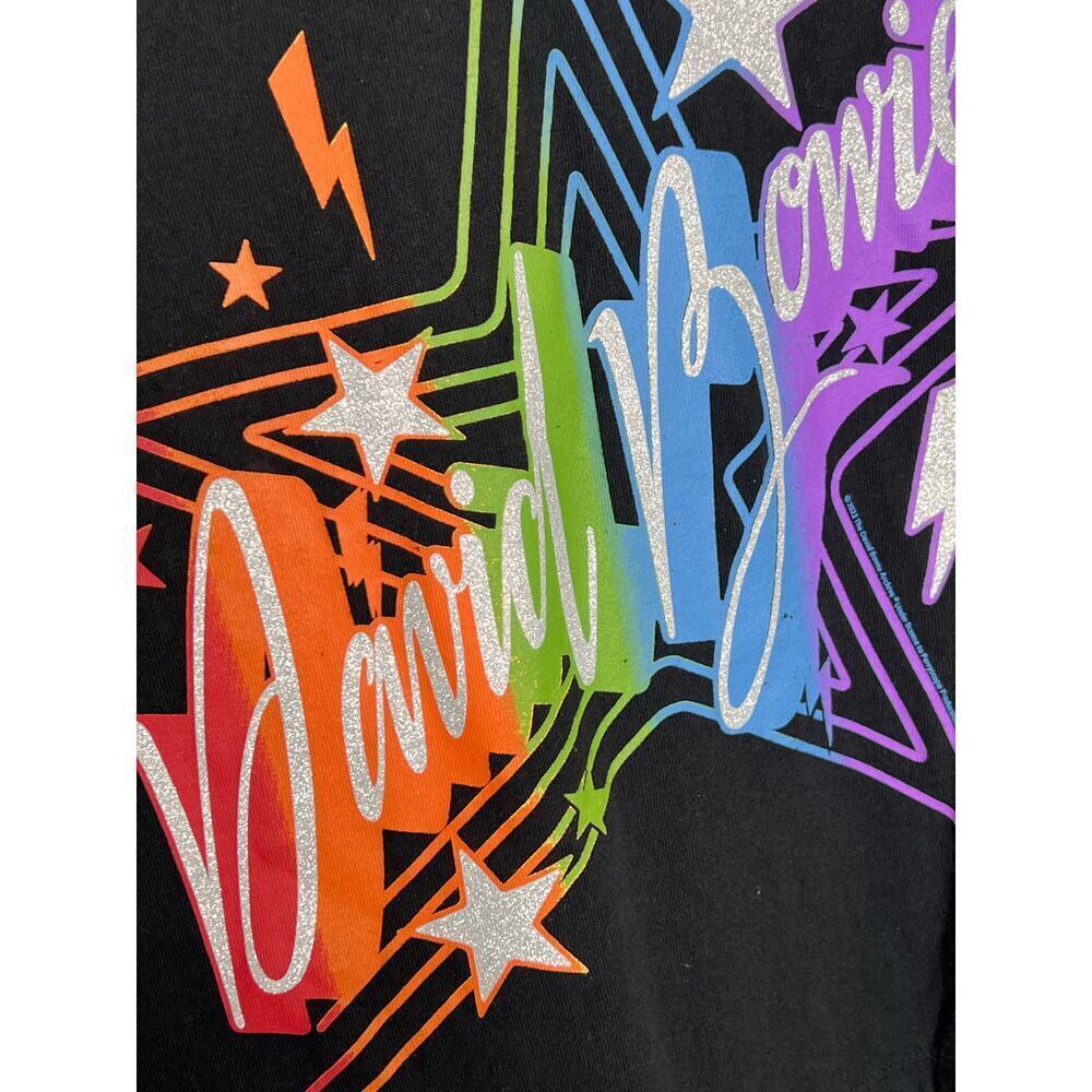 Chaser David Bowie Short Sleeve Crew Neck Graphic T-Shirt Black Women's S NWT - Picture 2 of 8
